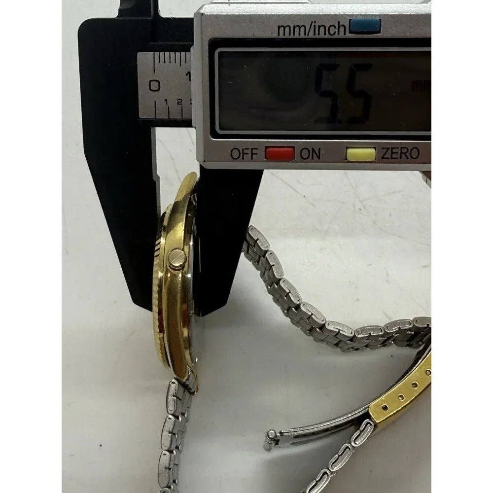 Seiko SQ Presidential Watch Men's Gold Tone Face Bracelet Day Date 5H23-8020 - Picture 8 of 9